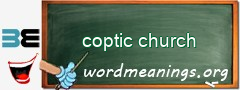 WordMeaning blackboard for coptic church